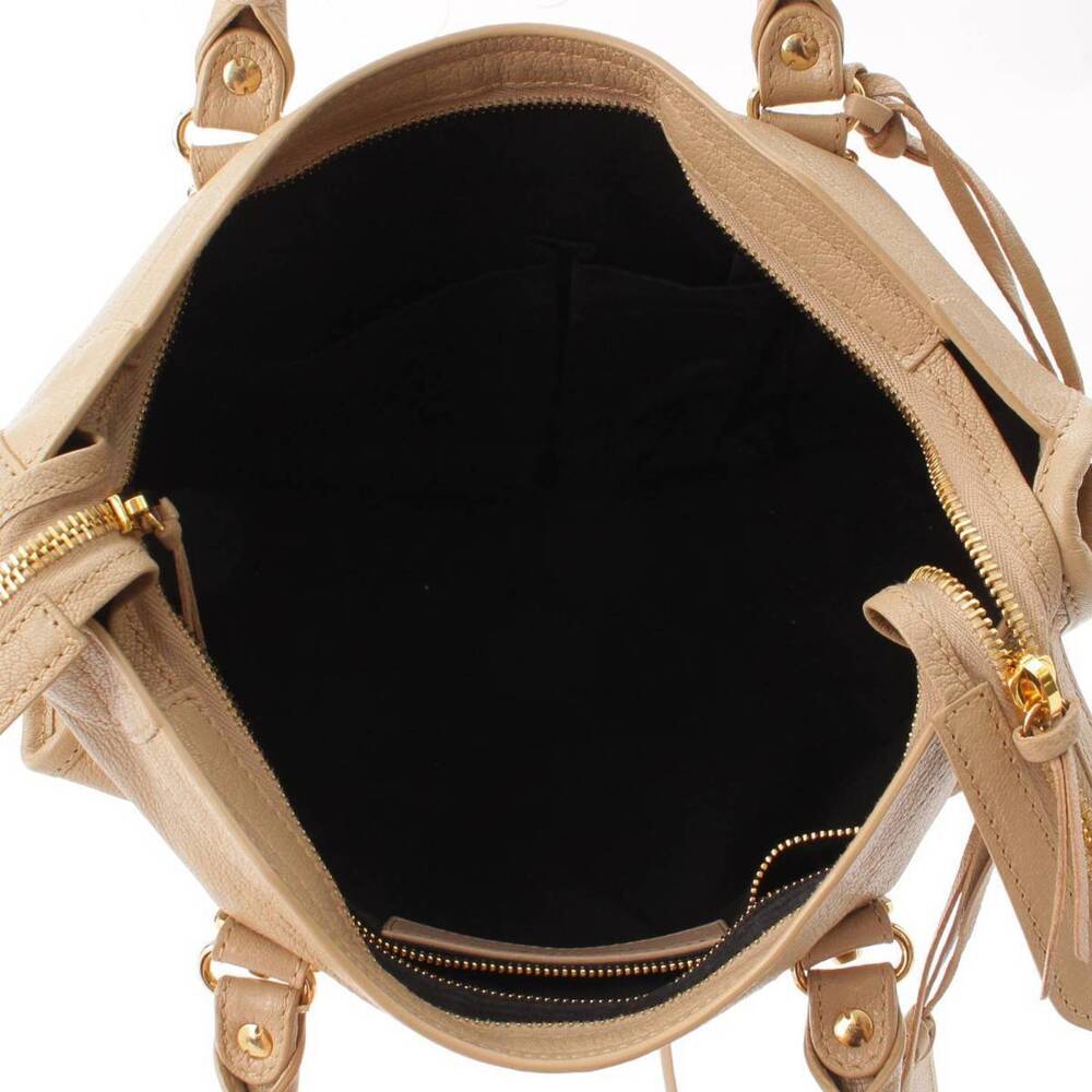 Balenciaga Metal City Leather Handbag Beige - Picture 6 of 8